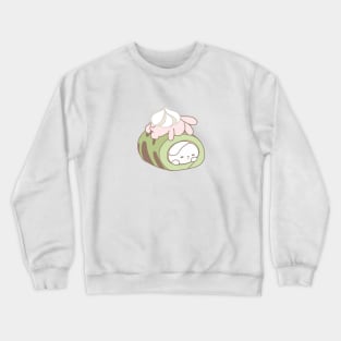 dorable Rabbits Playfully Rolling Inside Bunicream Rollcake Crewneck Sweatshirt